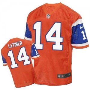 Nike Denver Broncos #14 Cody Latimer Orange Throwback Men Stitched NFL Elite Jersey