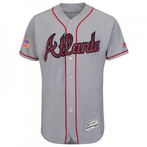 Mens Atlanta Braves Blank Grey Stitched 2016 Fashion Stars & Stripes Flex Base Baseball Jersey