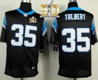 Nike Carolina Panthers #35 Mike Tolbert Black Team Color Super Bowl 50 Men Stitched NFL Elite Jersey