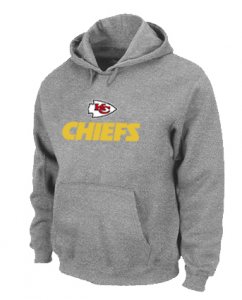 Kansas City Chiefs Authentic Logo Pullover Hoodie Grey