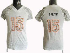 Women Denver Broncos #15 Tebow Zebra Field Flirt Fashion Jerseys