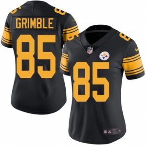 Women\'s Nike Pittsburgh Steelers #85 Xavier Grimble Limited Black Rush NFL Jersey