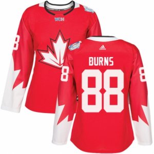 Women\'s Adidas Team Canada #88 Brent Burns Premier Red Away 2016 World Cup Hockey Jersey