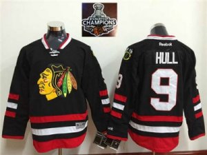 NHL Chicago Blackhawks #9 Bobby Hull Black 2015 Stanley Cup Champions jerseys