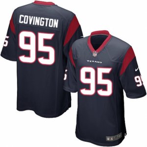 Mens Nike Houston Texans #95 Christian Covington Game Navy Blue Team Color NFL Jersey