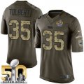 Youth Nike Panthers #35 Mike Tolbert Green Super Bowl 50 Stitched Salute to Service Jersey