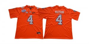 Clemson Tigers 4 DeShaun Watson Orange 1975-1978 Fuller Diamond Logo College Football Jersey