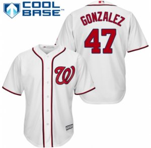 Men\'s Majestic Washington Nationals #47 Gio Gonzalez Authentic White Home Cool Base MLB Jersey