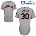 Men's Majestic Cleveland Indians #30 Joe Carter Replica Grey Road Cool Base MLB Jersey