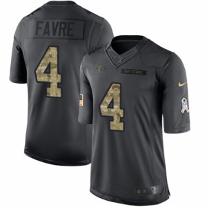 Mens Nike Atlanta Falcons #4 Brett Favre Limited Black 2016 Salute to Service NFL Jersey