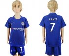 2017-18 Chelsea 7 KANTE Home Youth Soccer Jersey