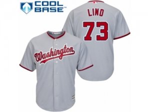 Youth Majestic Washington Nationals #73 Adam Lind Replica Grey Road Cool Base MLB Jersey