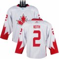 Youth Adidas Team Canada #2 Duncan Keith Authentic White Home 2016 World Cup Ice Hockey Jersey