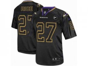 Nike Baltimore Ravens #27 Ray Rice black jerseys[Elite Lights Out Art Patch]