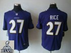 2013 Super Bowl XLVII NEW Baltimore Ravens 27 Ray Rice Purple Jerseys (Limited)