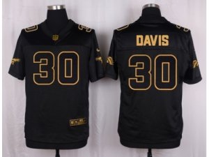 Nike Denver Broncos #30 Terrell Davis Black Pro Line Gold Collection Jersey(Elite)