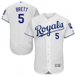 Kansas City Royals #5 George Brett White Flexbase Authentic Collection Stitched Baseball Jersey