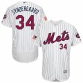 Mens Majestic New York Mets #34 Noah Syndergaard White Fashion Stars & Stripes Flex Base MLB Jersey