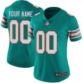 Womens Nike Miami Dolphins Customized Aqua Green Alternate Vapor Untouchable Limited Player NFL Jersey