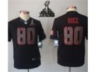 2013 Nike Super Bowl XLVII NFL Youth San Francisco 49ers #80 Jerry Rice Black Jerseys(Impact Limited)