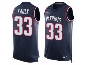 Mens Nike New England Patriots #33 Kevin Faulk Limited Navy Blue Player Name & Number Tank Top NFL Jersey