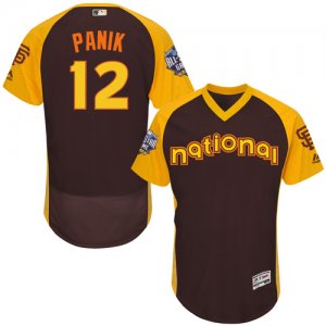 Mens Majestic San Francisco Giants #12 Joe Panik Brown 2016 All-Star National League BP Authentic Collection Flex Base MLB Jersey