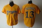 mlb Milwaukee Brewers #13 Zack Greinke yellow