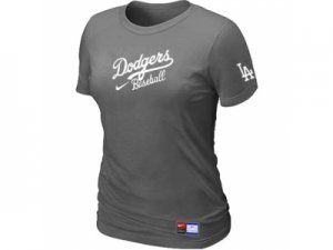 Women Los Angeles Dodgers Nike D.Grey Short Sleeve Practice T-Shirt