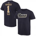 Mens St Louis Rams Pro Line College Number 1 Dad T-Shirt Navy