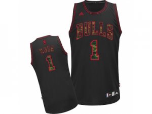 nba chicago bulls #1 rose black[camo fashion swingman]