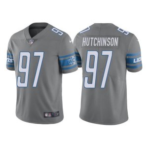 Nike Lions #97 Aidan Hutchinson Gray Youth 2022 NFL Draft Vapor Untouchable Limited