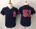 Mitchell And Ness St. Louis Cardinals #51 Willie McGee Navy Blue Throwback Stitched MLB Jersey