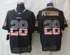 Nike Minnesota Vikings #28 Peterson Black Jerseys(USA Flag Fashion Elite)