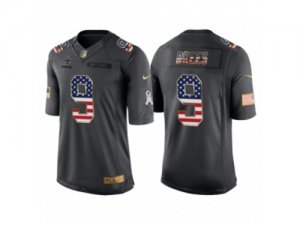 Men New Orleans Saints #9 Drew Brees Anthracite Salute to Service USA Flag Fashion Jersey