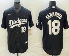 Men's Los Angeles Dodgers #18 Yoshinobu Yamamoto Number Black Turn Back The Clock Stitched Cool Base Jersey1