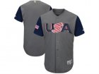 Mens USA Baseball Blank Majestic Gray 2017 World Baseball Classic Authentic Team Jersey