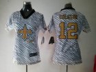 Nike Women New Orleans Saints #12 Marques Colston jerseys[fem fan zebra]