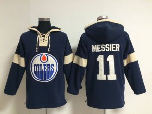 NHL edmonton oilers #11 messier blue jerseys(pullover hooded sweatshirt)