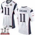 Mens Nike New England Patriots #11 Julian Edelman Elite White Super Bowl LI 51 NFL Jersey