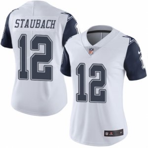 Women\'s Nike Dallas Cowboys #12 Roger Staubach Limited White Rush NFL Jersey