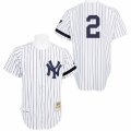 Mens Mitchell and Ness Practice New York Yankees #2 Derek Jeter Authentic White Throwback MLB Jersey