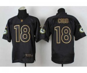 Nike jerseys green bay packers #18 randall cobb black[Elite gold lettering fashion]