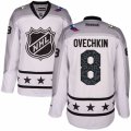 Mens Reebok Washington Capitals #8 Alexander Ovechkin Authentic White Metropolitan Division 2017 All-Star NHL Jersey