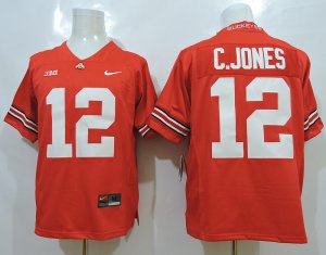 NCAA Ohio State Buckeyes #12 C.JONES The collar shirt red jerseys