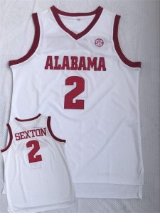 Alabama Crimson Tide #2 Collin Sexton White College Basketball Jersey