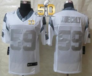 Nike Carolina Panthers #59 Luke Kuechly White Super Bowl 50 Men\'s Stitched NFL Limited Platinum Jersey