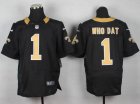 Nike New Orleans Saints #1 who dat Black Jerseys(Elite)