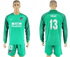 2017-18 Atletico Madrid 13 OBLAK Green Long Sleeve Goalkeeper Soccer Jersey