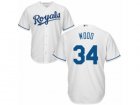 Youth Majestic Kansas City Royals #34 Travis Wood Replica White Home Cool Base MLB Jersey