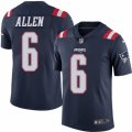 Mens Nike New England Patriots #6 Ryan Allen Limited Navy Blue Rush NFL Jersey